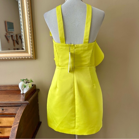 Zara Limited Edition Yellow Voluminous Mini Dress Exaggerated Ruffle Size M NWT - Picture 8 of 16